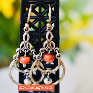 Silpada W1560 Coral Red Sponge Earrings